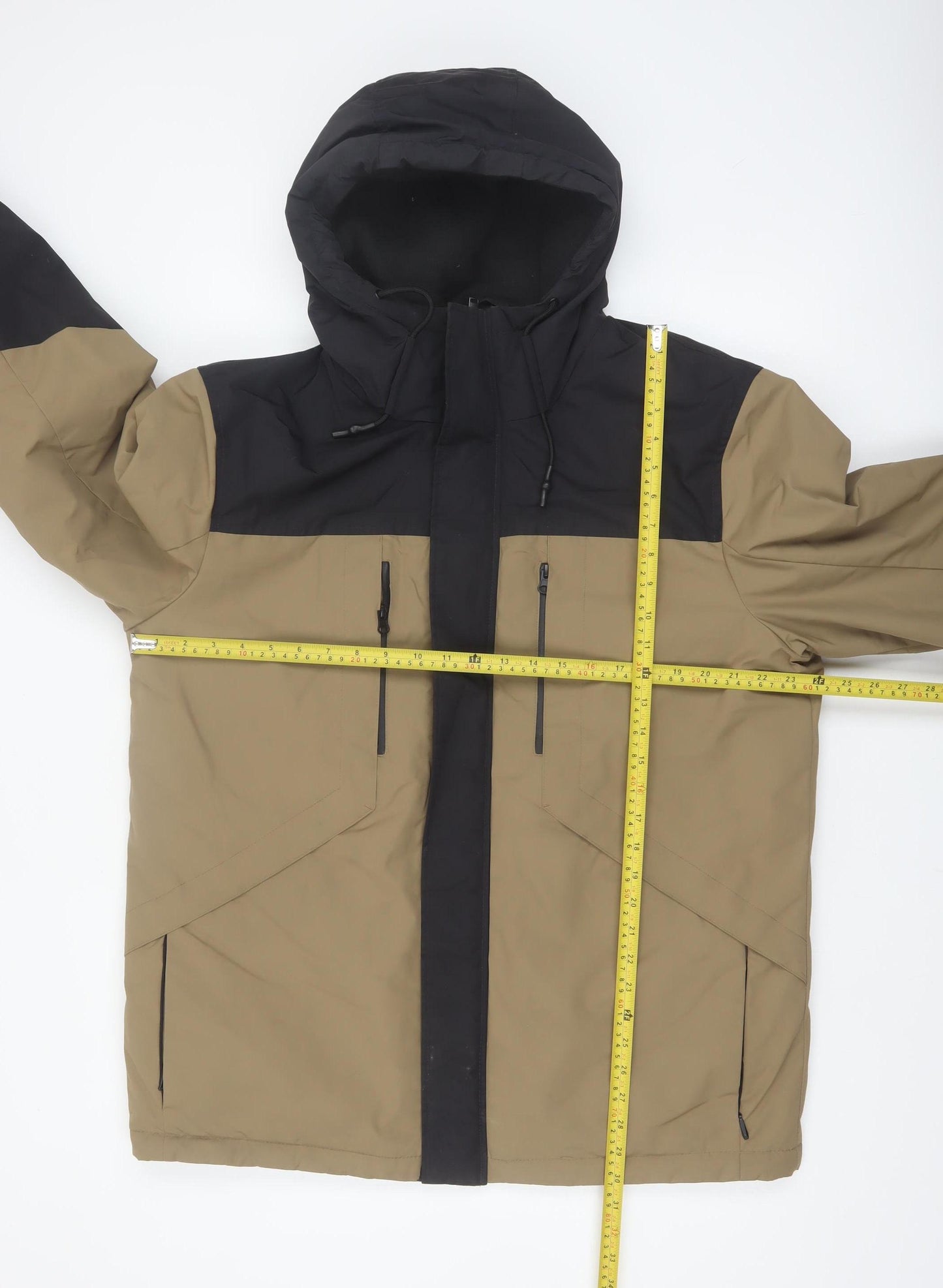 Primark Men's Brown Hooded Parka Jacket L Waterproof Thermal