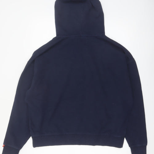 Superdry Men's Blue Pullover Hoodie Size M Graphic Logo Sweatshirt