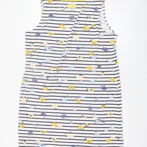 Joules Womens Multicoloured Size 16 Floral Stripe Sleeveless Shift Dress