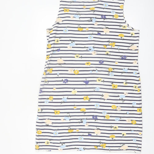 Joules Womens Multicoloured Size 16 Floral Stripe Sleeveless Shift Dress