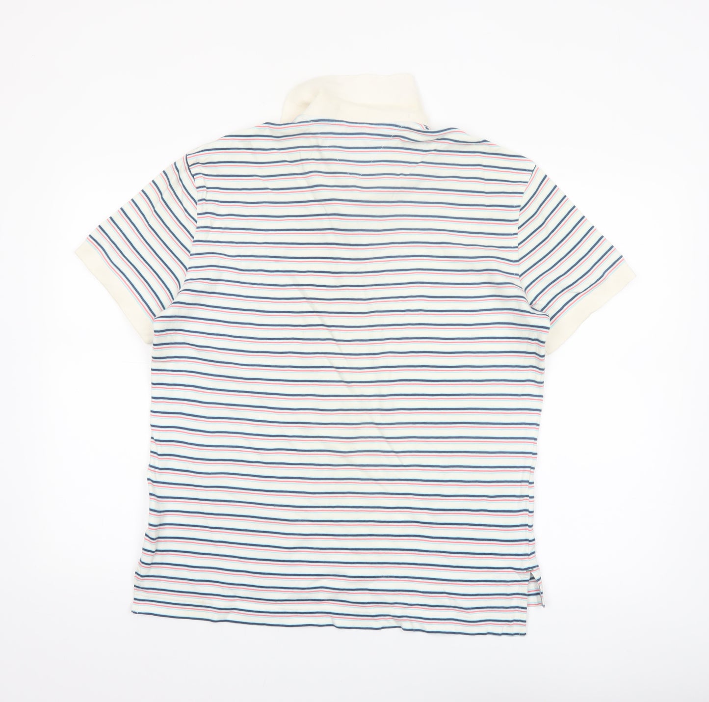 Tommy Hilfiger Men's Multicoloured Striped Cotton Polo Shirt M