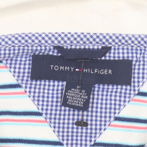 Tommy Hilfiger Men's Multicoloured Striped Cotton Polo Shirt M