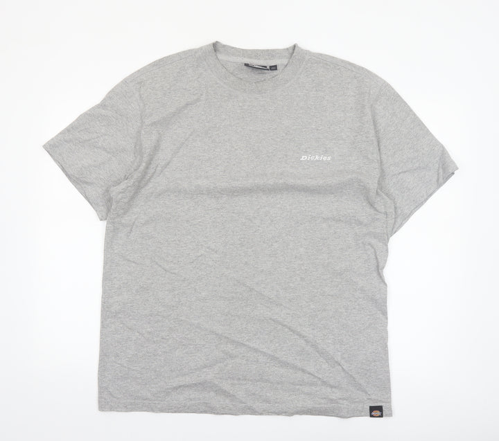 Dickies Men's Grey Crew Neck Short Sleeve T-Shirt Size L