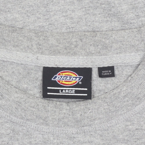 Dickies Men's Grey Crew Neck Short Sleeve T-Shirt Size L
