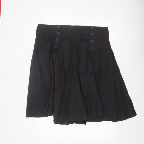 Betty Jackson Black Women's Size 18 A-Line Knee Length Cotton Skirt