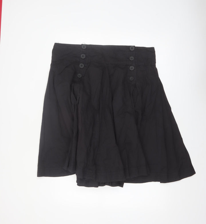 Betty Jackson Black Women's Size 18 A-Line Knee Length Cotton Skirt