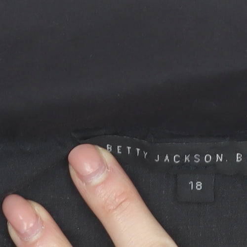 Betty Jackson Black Women's Size 18 A-Line Knee Length Cotton Skirt
