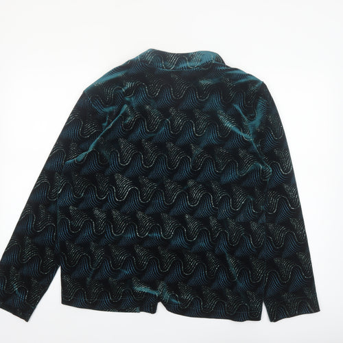 Amore Womens Green Velvet Blazer Size 20 Lined Open Party Jacket