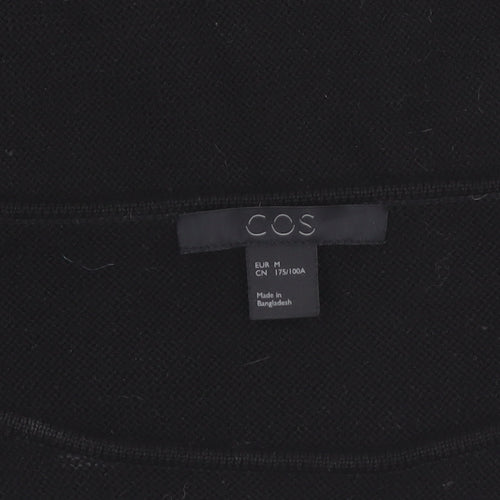 COS Women's Black Wool Boat Neck Long Sleeve Pullover Jumper Size 12