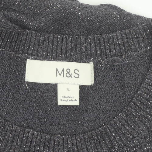 Marks and Spencer Women's Grey Sleeveless Knit Vest Jumper L