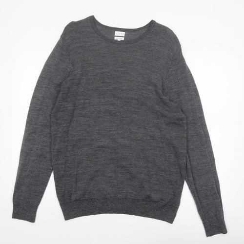 Linea Men's Grey Merino Wool Crew Neck Jumper XL