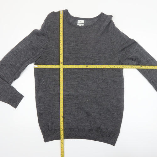 Linea Men's Grey Merino Wool Crew Neck Jumper XL