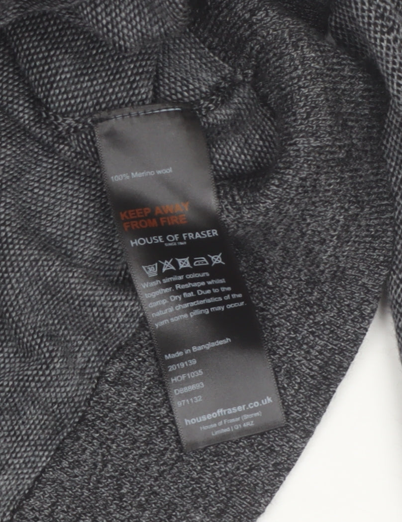 Linea Men's Grey Merino Wool Crew Neck Jumper XL