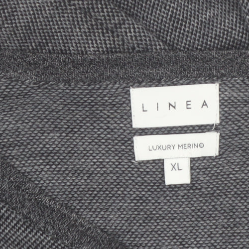 Linea Men's Grey Merino Wool Crew Neck Jumper XL