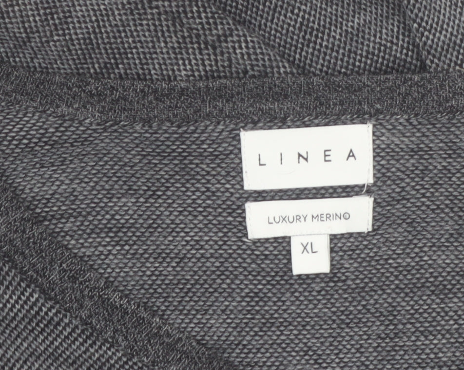 Linea Men's Grey Merino Wool Crew Neck Jumper XL