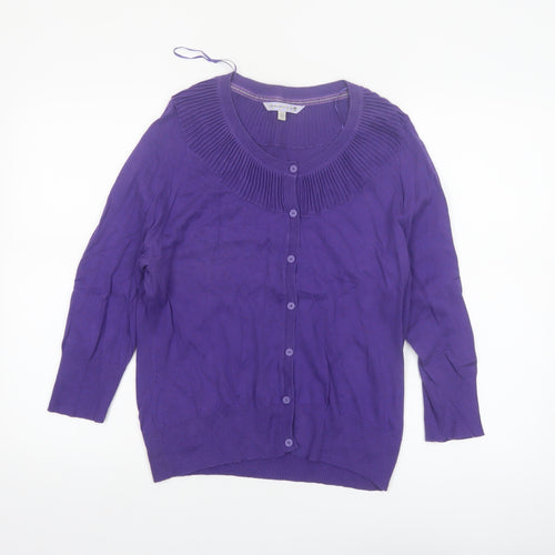 Rule The Water Women’s Purple Cotton Button Cardigan Size 16