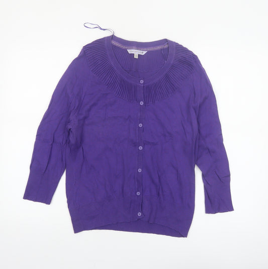 Rule The Water Women’s Purple Cotton Button Cardigan Size 16