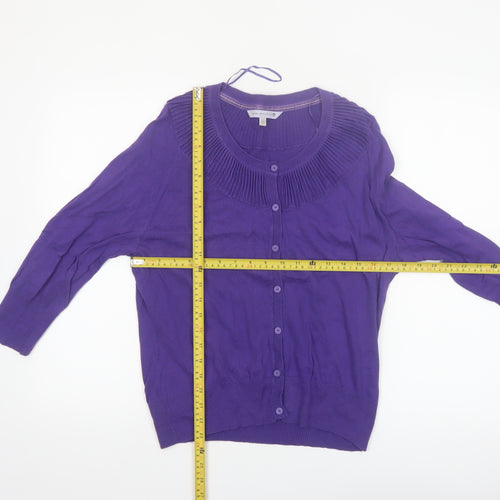 Rule The Water Women’s Purple Cotton Button Cardigan Size 16