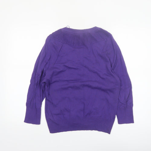 Rule The Water Women’s Purple Cotton Button Cardigan Size 16