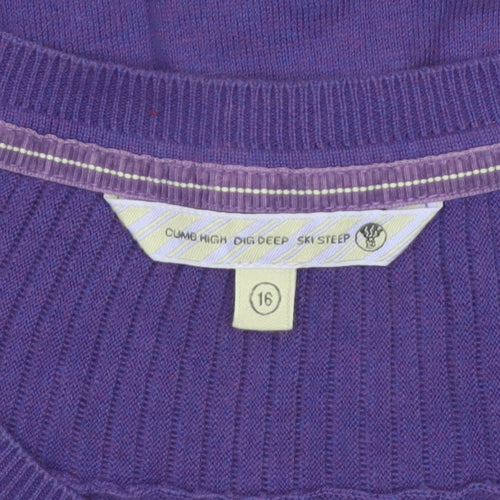 Rule The Water Women’s Purple Cotton Button Cardigan Size 16