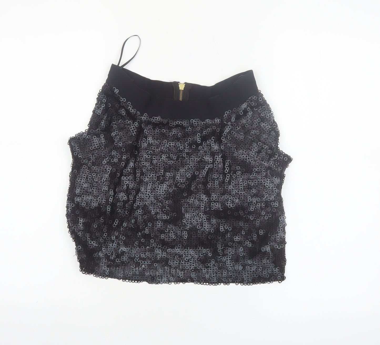 MANDI Women’s Black Sequin Mini Skirt Size 2XS Short Length Party
