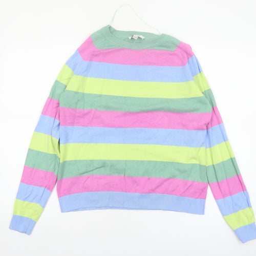 b.young Women's Multicoloured Striped Pullover Jumper Size M Knit