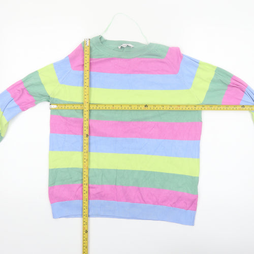 b.young Women's Multicoloured Striped Pullover Jumper Size M Knit