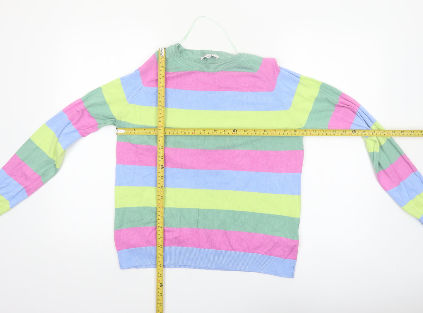 b.young Women's Multicoloured Striped Pullover Jumper Size M Knit