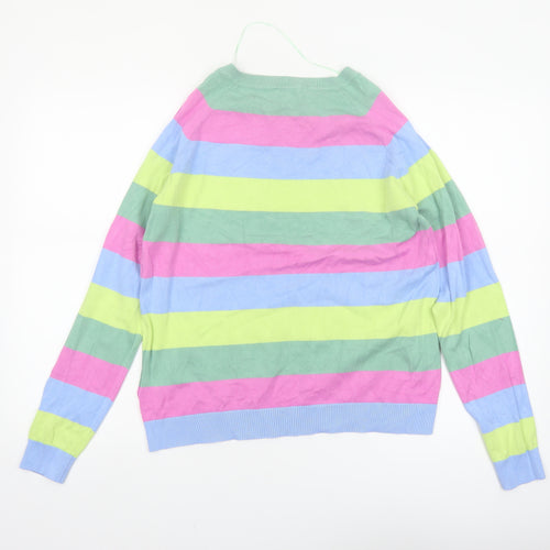 b.young Women's Multicoloured Striped Pullover Jumper Size M Knit