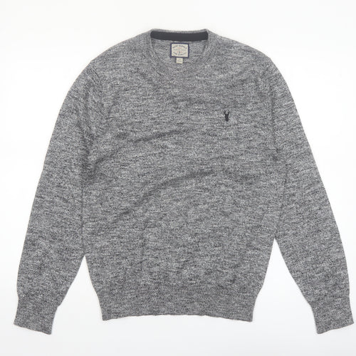 Next Men's Grey Cotton Blend Crew Neck Pullover Jumper XS