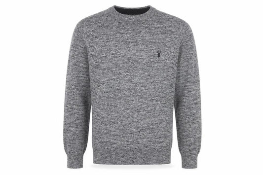 Front view of Next Men's Grey Cotton Blend Crew Neck jumper XS