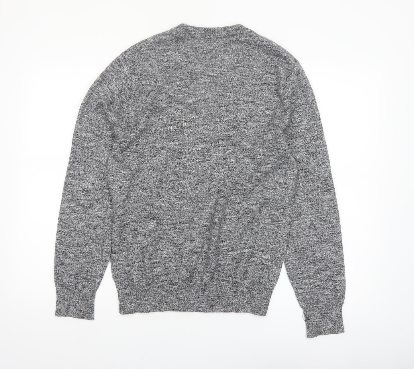 Next Men's Grey Cotton Blend Crew Neck Pullover Jumper XS