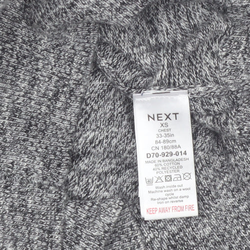 Next Men's Grey Cotton Blend Crew Neck Pullover Jumper XS
