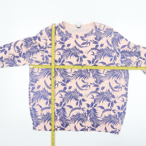M&Co Women’s Pink Floral Cotton Knit Jumper Size 20
