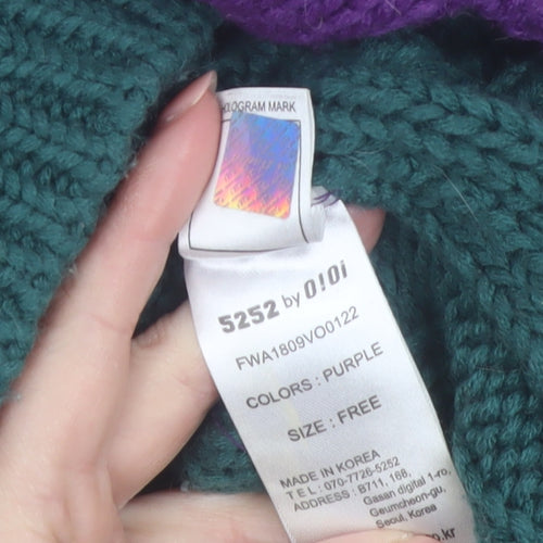 5252 BY O!Oi Women’s Multicoloured Cable-Knit V-Neck Jumper One Size