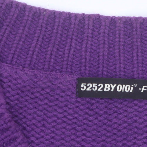 5252 BY O!Oi Women’s Multicoloured Cable-Knit V-Neck Jumper One Size