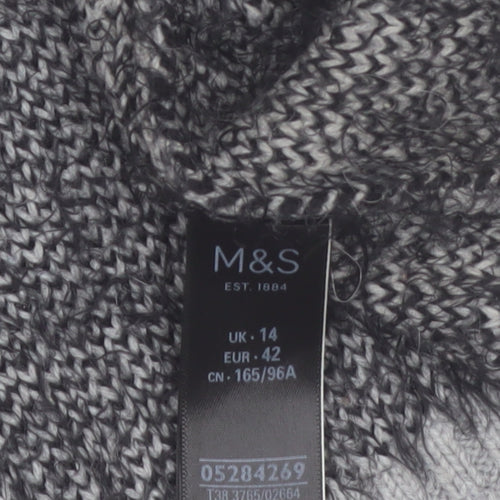 Marks and Spencer Women Grey Animal Print Knit Jumper Size 14