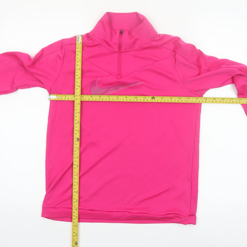 Nike Women's Pink Running 1/4 Zip Long Sleeve Top Size S