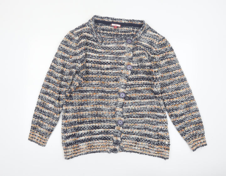 Joe Browns Women Multicoloured Chunky Knit Button Cardigan Size 16