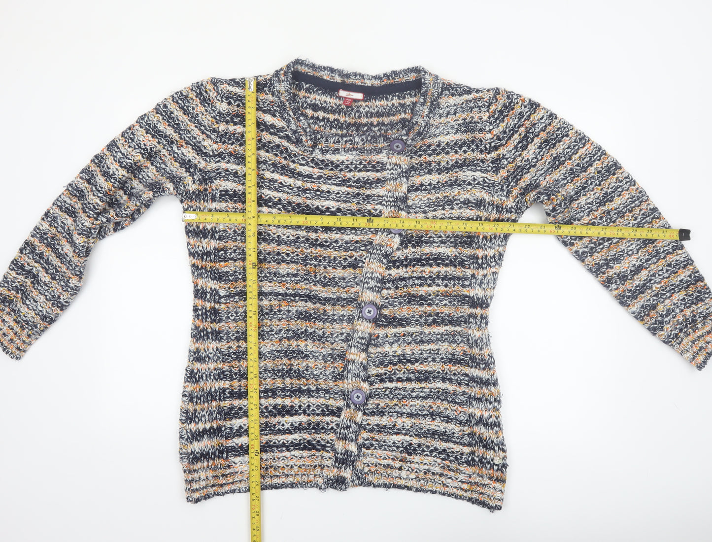 Joe Browns Women Multicoloured Chunky Knit Button Cardigan Size 16