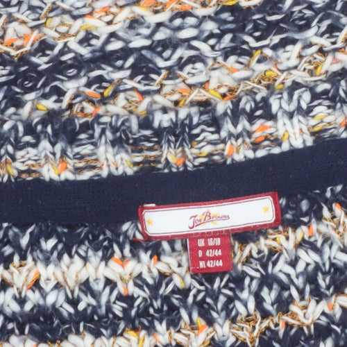Joe Browns Women Multicoloured Chunky Knit Button Cardigan Size 16
