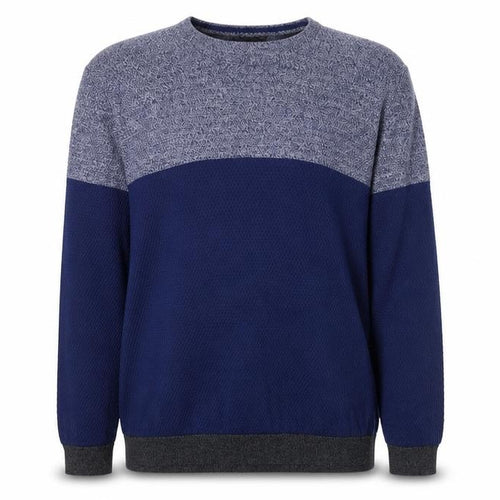 Marks and Spencer Men's Blue 2XL Cotton Blend Crew Neck Jumper