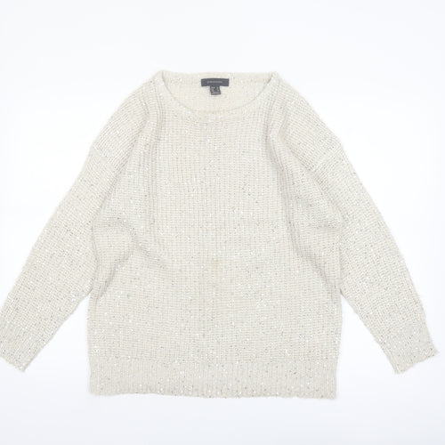 Atmosphere Women’s Ivory Sequin Knit Jumper Size 14