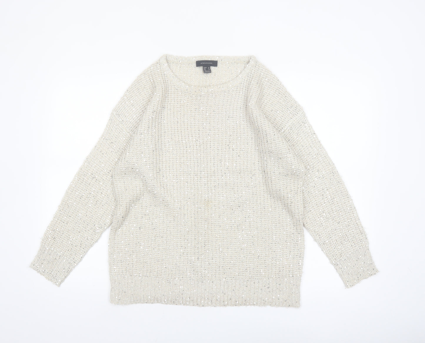 Atmosphere Women’s Ivory Sequin Knit Jumper Size 14