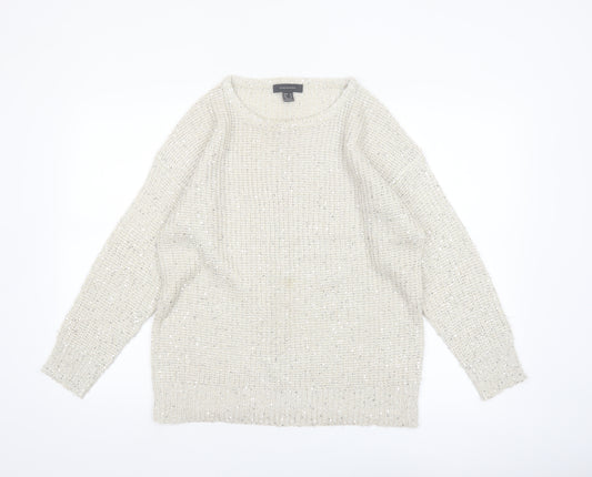 Atmosphere Women’s Ivory Sequin Knit Jumper Size 14
