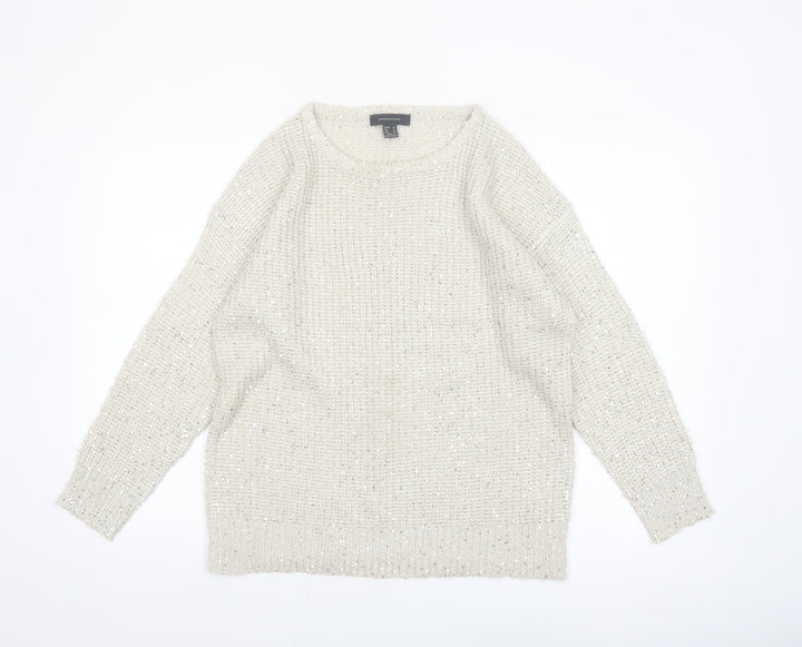 Atmosphere Women’s Ivory Sequin Knit Jumper Size 14