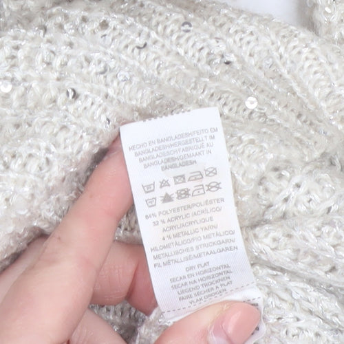 Atmosphere Women’s Ivory Sequin Knit Jumper Size 14