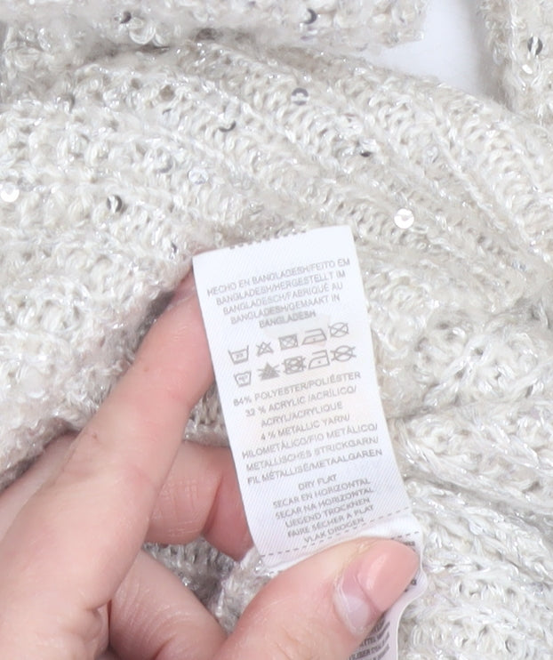 Atmosphere Women’s Ivory Sequin Knit Jumper Size 14