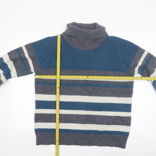 Voulez Vous Women’s Blue Stripe Roll Neck Jumper Size 16