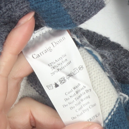 Voulez Vous Women’s Blue Stripe Roll Neck Jumper Size 16
